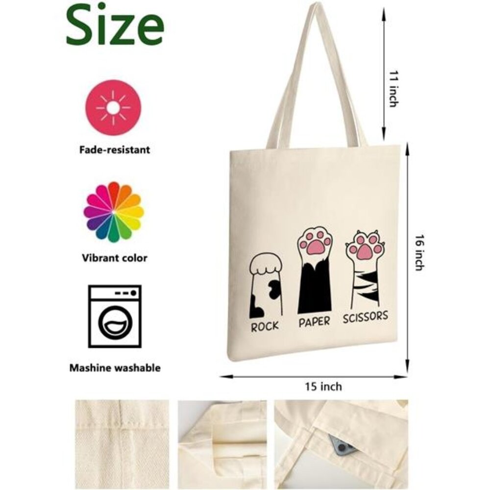 Tote Bag  canvas Tote Shoulder Book Bag Shopping bag - Picture 3 of 6